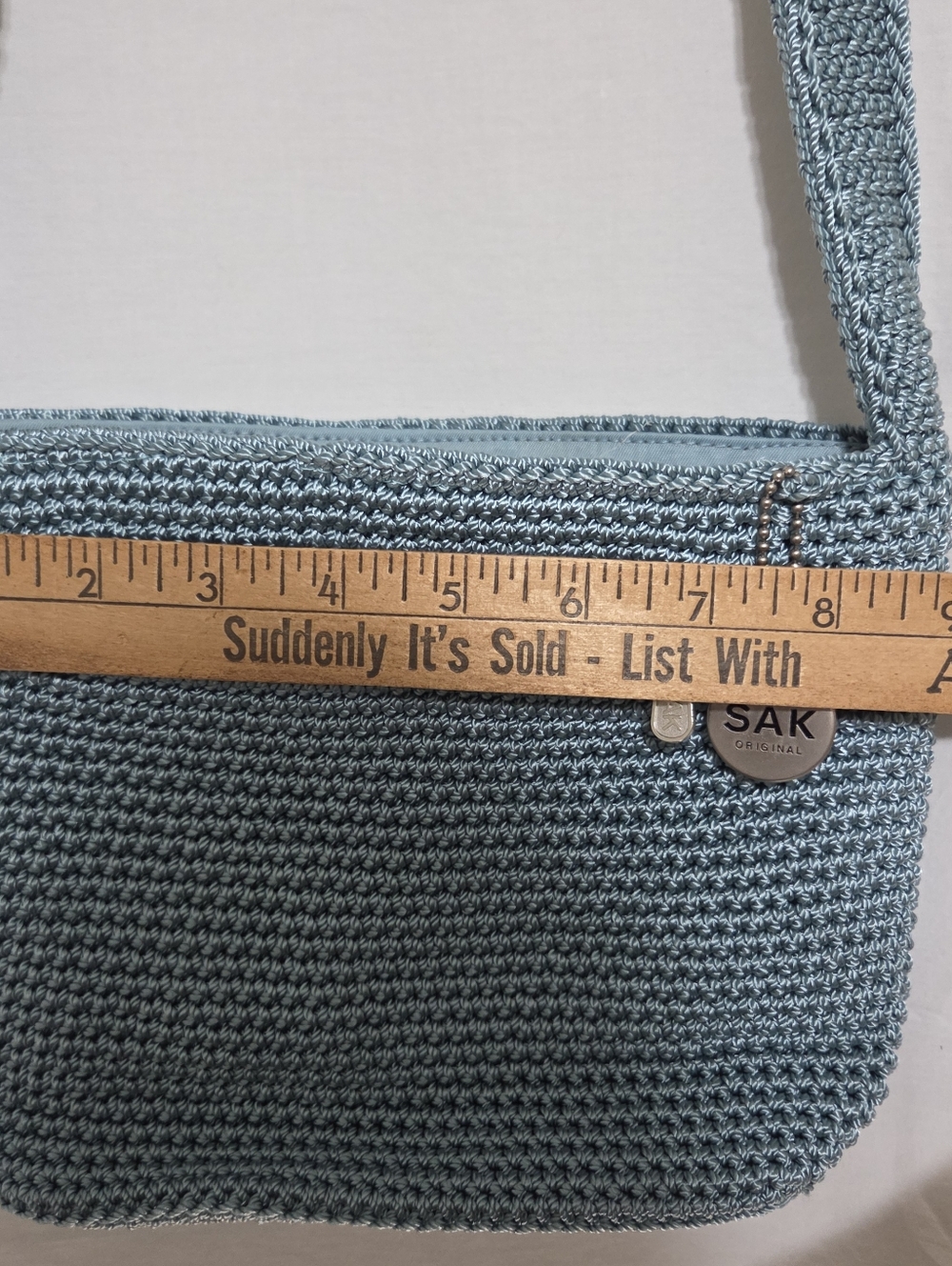 The Sak Sea Blue Crochet Crossbody Bag NWT - Picture 11 of 13